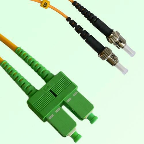SC/APC to ST/PC Duplex SM Singlemode Fiber Optic Patch Cable