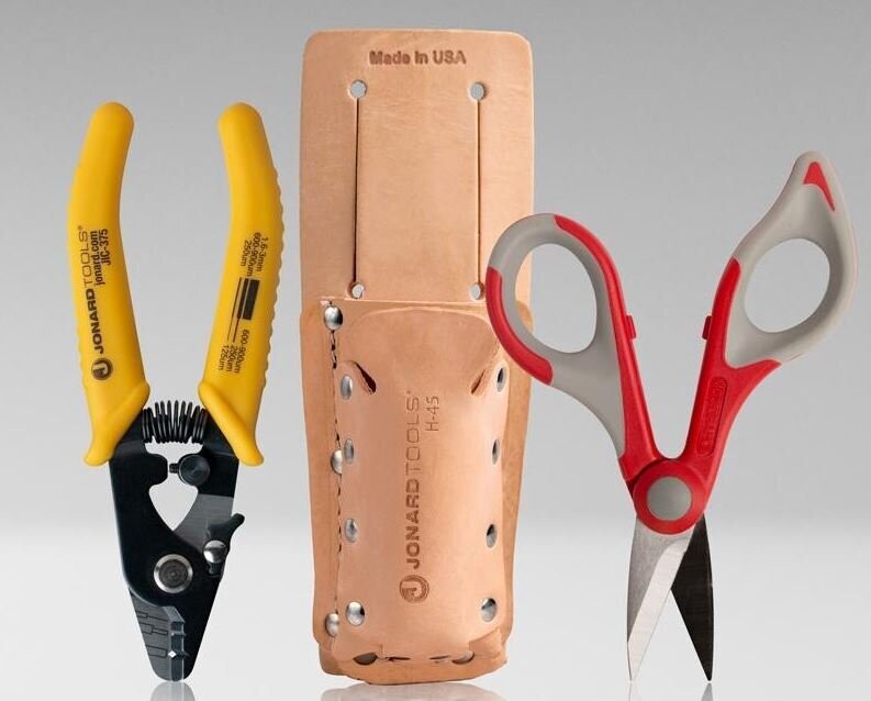 Jonard Fiber Stripper & Kevlar® Shears Kit, Leather Pouch