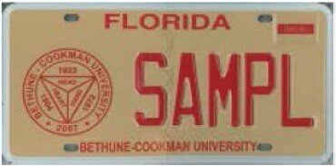 Bethune Cookman University Florida Specialty License Plate