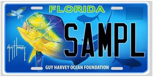 Protect Our Oceans Guy Harvey Florida Specialty License Plate