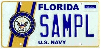 US Navy Florida Specialty License Plate