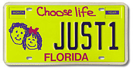 Choose Life Florida Specialty License Plate
