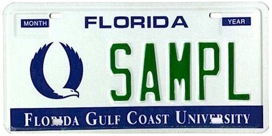 Florida Gulf Coast University Specialty License Plate