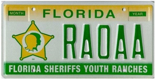 Florida Sheriffs Youth Ranches Specialty License Plate