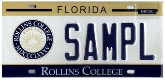 Rollins College Florida Specialty License Plate Rollins College Florida Specialty License Plate