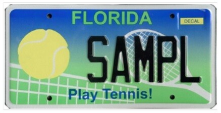 Play Tennis Florida Specialty License Plate