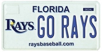 Tampa Bay Rays MLB Florida Specialty License Plate