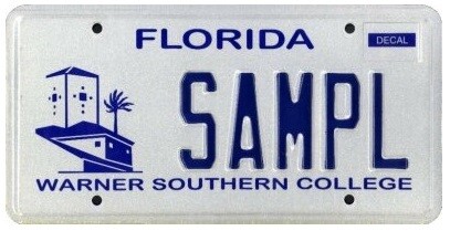 Warner Southern College Florida Specialty License Plate