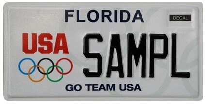 US Olympics Florida Specialty License Plate