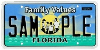 Family Values Florida Specialty License Plate Family Values Florida Specialty License Plate