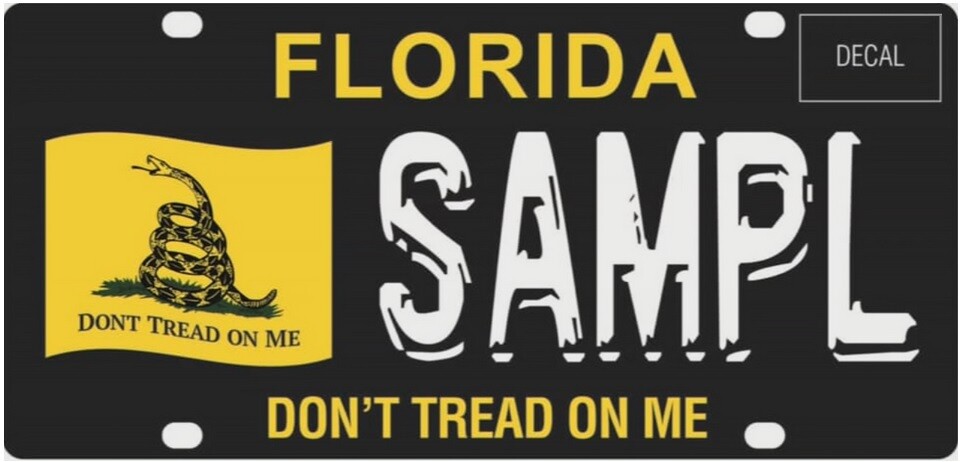 Florida Don't Tread On Me Gadsden Flag License Plate