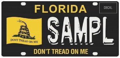 Don't Tread On Me Gadsden Flag Florida License Plate