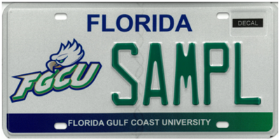Florida Gulf Coast Specialty License Plate