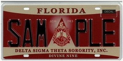 Delta Sigma Theta Sorority Divine Nine Florida Specialty License Plate