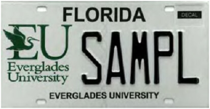 Everglades University Florida Specialty License Plate