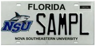 Nova Southeastern University NSU Florida Specialty License Plate
