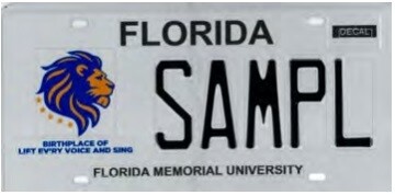 Florida Memorial University Specialty License Plate