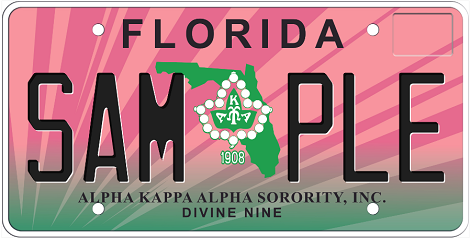 Alpha Kappa Alpha Sorority Divine Nine Florida Specialty License Plate