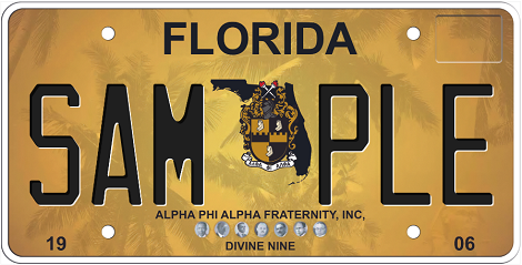 Alpha Phi Alpha Sorority Divine Nine Florida Specialty License Plate