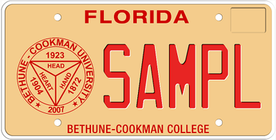 Bethune Cookman University Florida Specialty License Plate