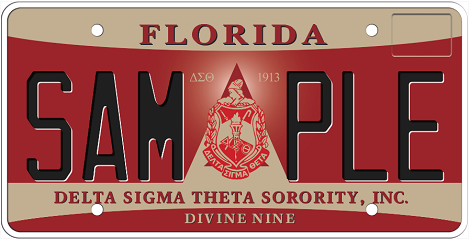 Delta Sigma Theta Sorority Divine Nine Florida Specialty License Plate