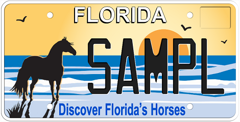 Discover Florida Horses Specialty License Plate