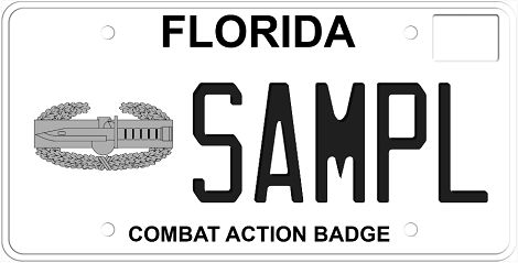 Combat Action Badge Florida Specialty License Plate