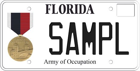 Army of Occupation Florida Specialty License Plate