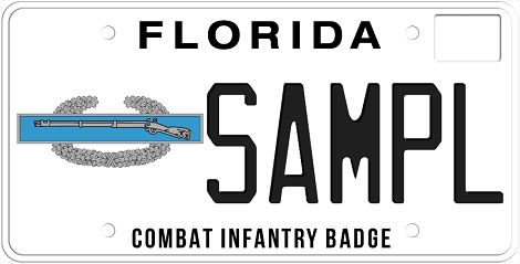 Combat Infantry Badge Florida Specialty License Plate
