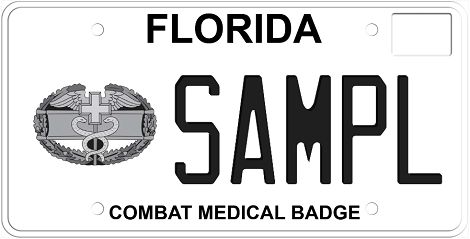 Combat Medical Badge Florida Specialty License Plate