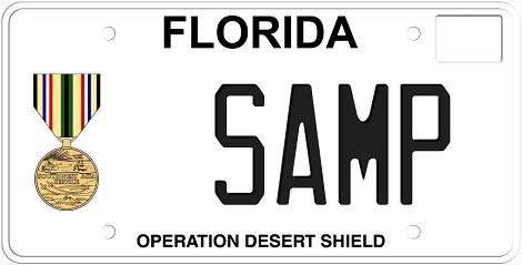 Operation Desert Shield Florida Specialty License Plate