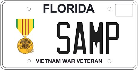 Vietnam War Veteran Florida Specialty License Plate