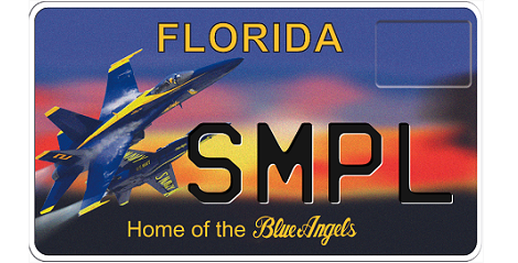 Blue Angels Florida MOTORCYCLE License Plate