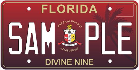 Kappa Alpha Psi Fraternity Divine Nine Florida Specialty License Plate