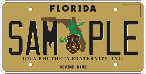 Iota Phi Theta Fraternity Divine Nine Florida Specialty License Plate