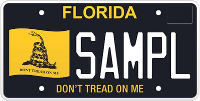 Don't Tread On Me Gadsden Flag Florida License Plate