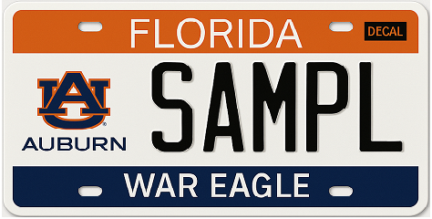 Auburn University Florida Specialty License Plate