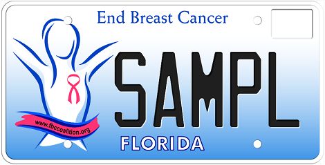 End Breast Cancer Florida Specialty License Plate