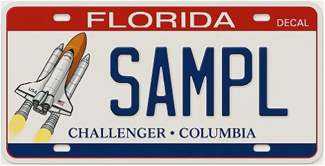 Challenger Columbia Florida Specialty License Plate