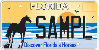 Discover Florida Horses Specialty License Plate