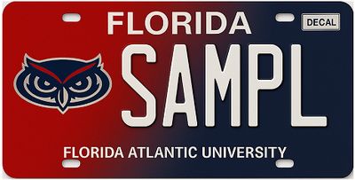 Florida Atlantic University FAU Florida Specialty License Plate