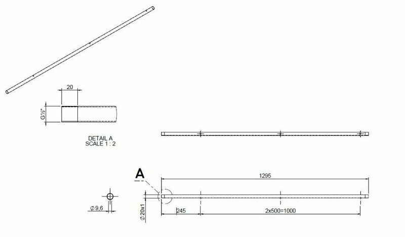 50 Cm 3 holes Backframe