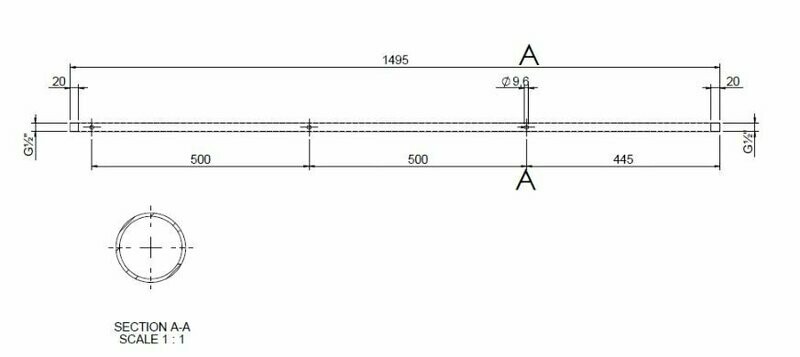 50 Cm 3 holes for extension