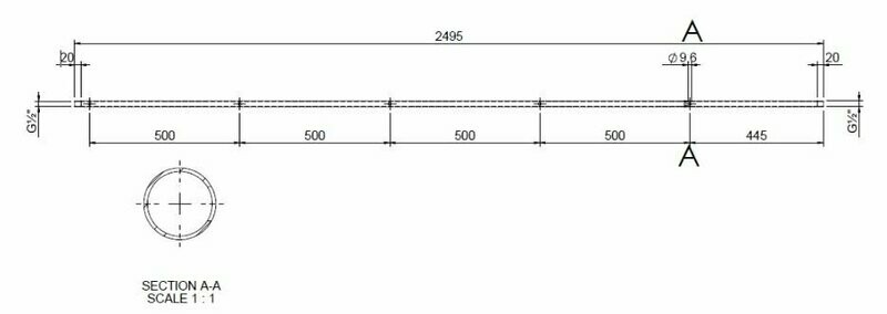 50 Cm 5 holes for extension