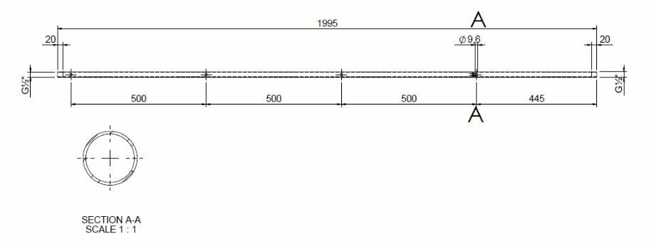 50 Cm 4 holes for extension