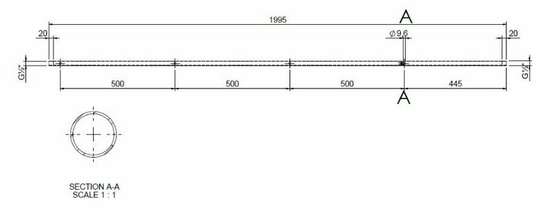 50 Cm 4 holes for extension