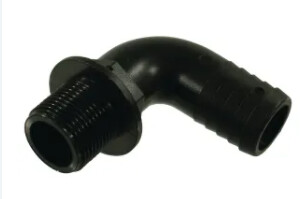 Hosetail male thread 90º 3/4'' - 25 mm