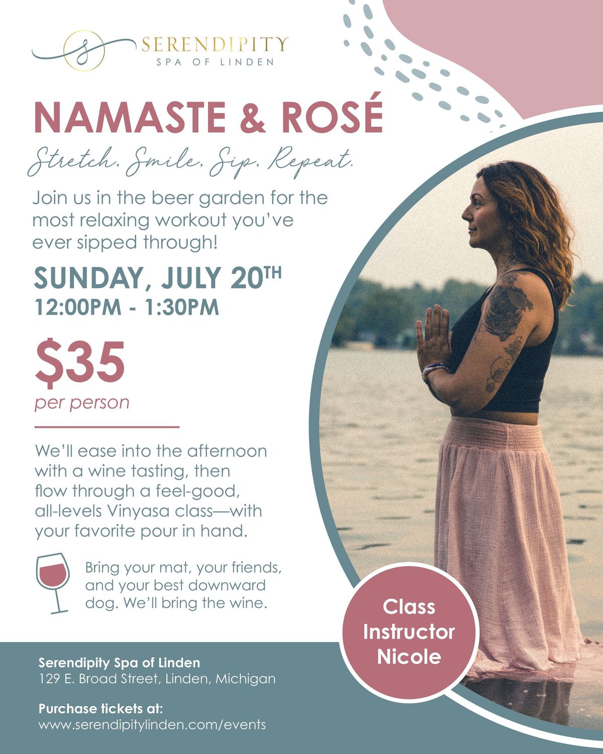 Namaste & Rosé: Stretch, smile, sip, repeat.