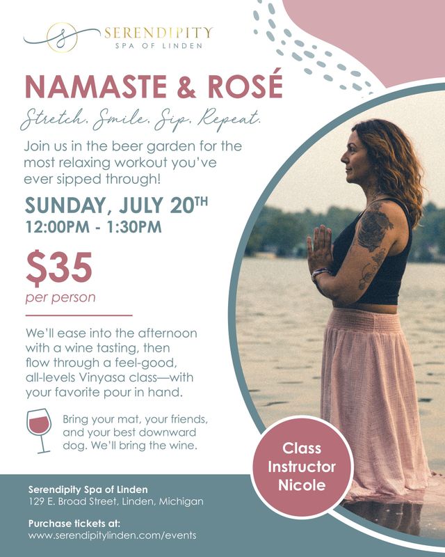 Namaste & Rosé: Stretch, smile, sip, repeat.