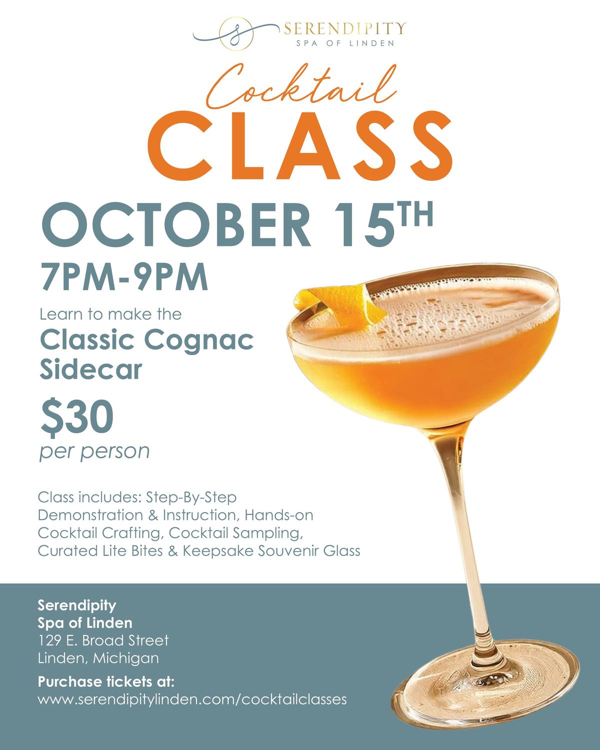 Classic Cognac Sidecar Cocktail Class